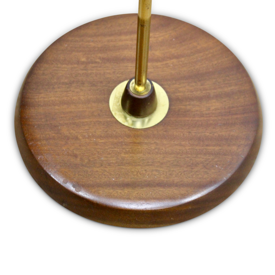 Mid Century Teak Standing Floor Lamp & Psychedelic Shade