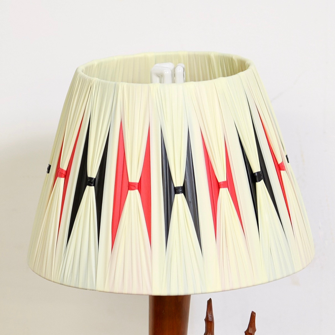 Hand Carved 1950s African Teak Antelope Lamp with Atomic Shade