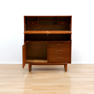 MID CENTURY TEAK STANDING SECRETARY DESK BY JENTIQUE