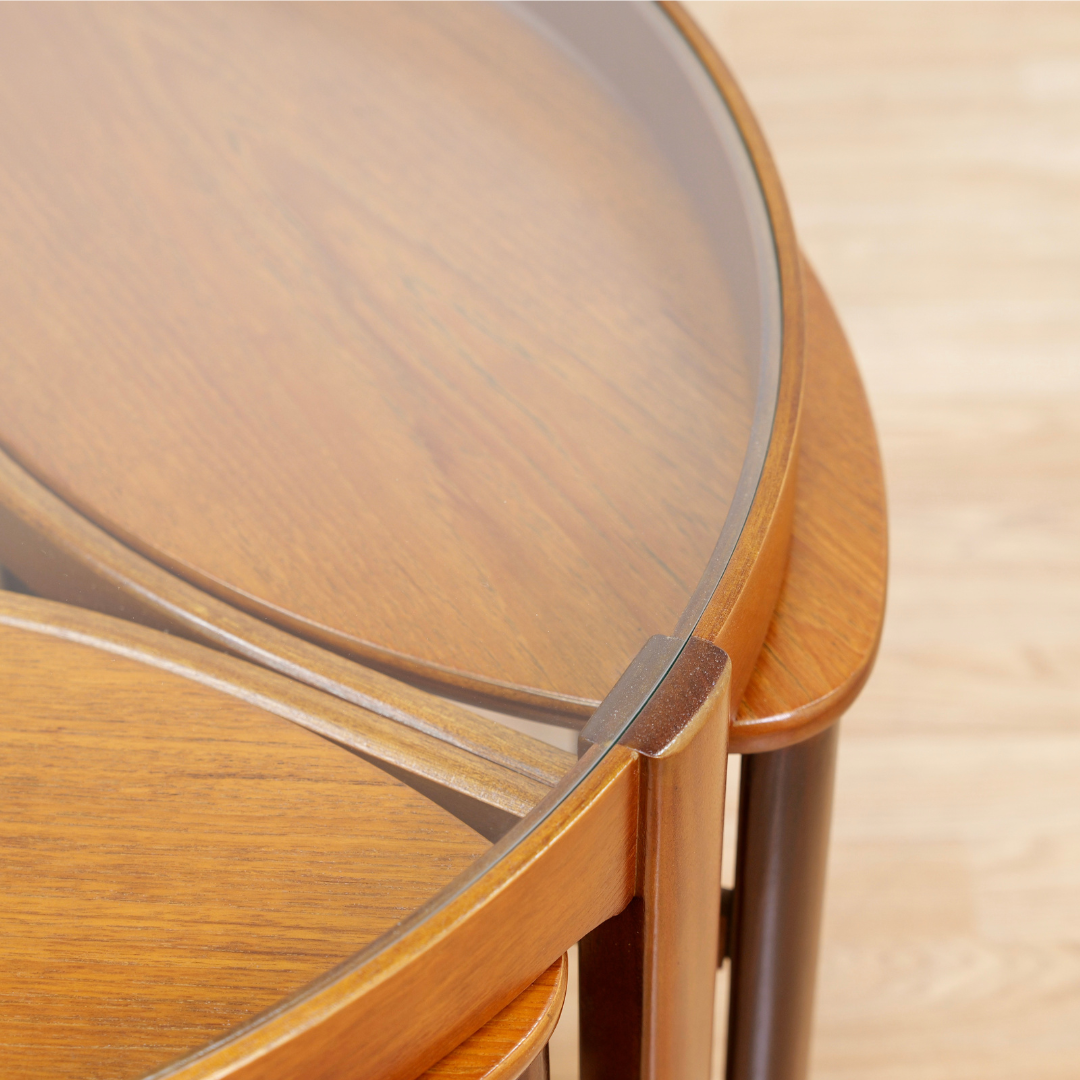 MID CENTURY TRINITY NESTING TABLE BY NATHAN FURNITURE