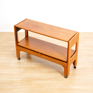 MID CENTURY MECHANICAL BAR CART FOLDING CONSOLE TABLE