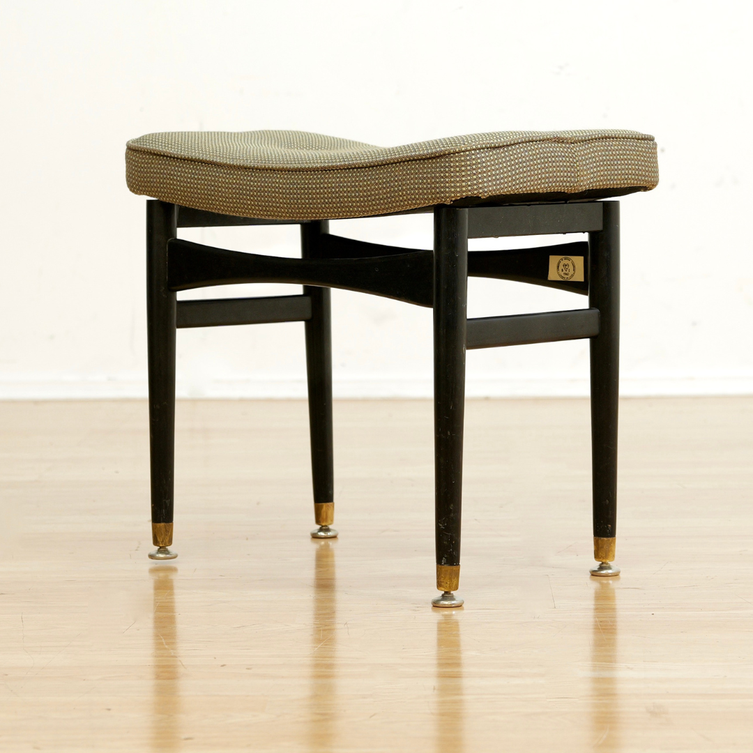 Mid Century Atomic Vanity Stool in Ebony by Nathan Furniture UK