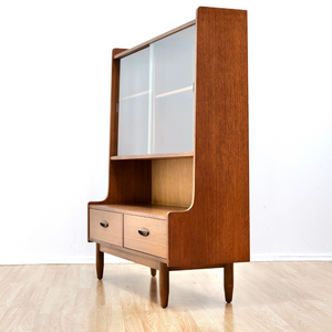 MID CENTURY TEAK CHINA CABINET