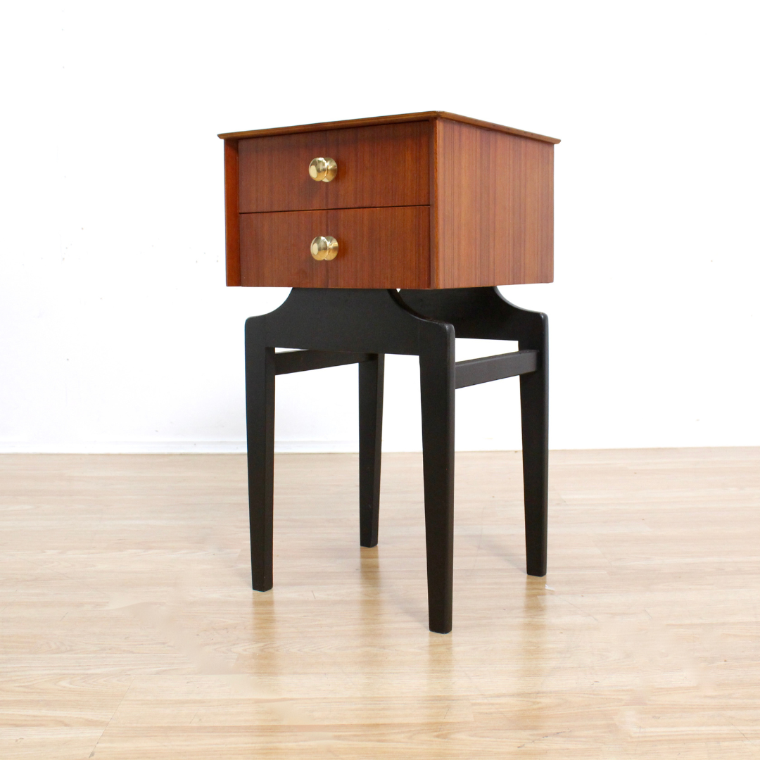 Vintage 1960s Nightstand in Tola & Black