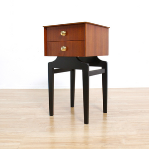 VINTAGE 1960S NIGHTSTAND IN TOLA & BLACK