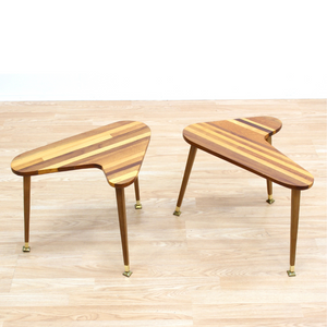 PAIR OF MID CENTURY 'BOOMERANG' SIDE TABLES