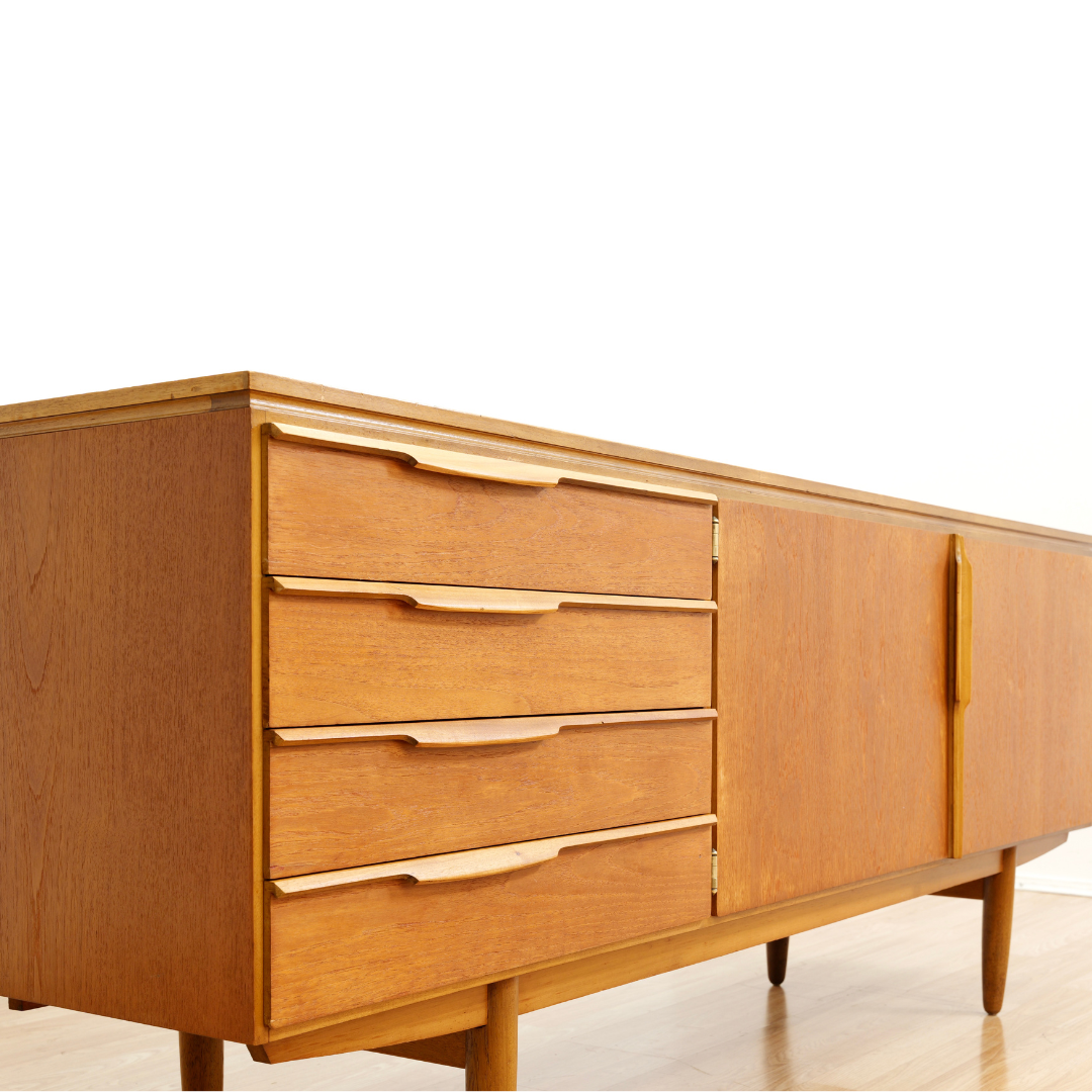LONG MID CENTURY TEAK CREDENZA
