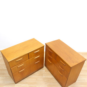 PAIR OF MID CENTURY TEAK DRESSERS NIGHTSTANDS BY MEREDEW FURNITURE