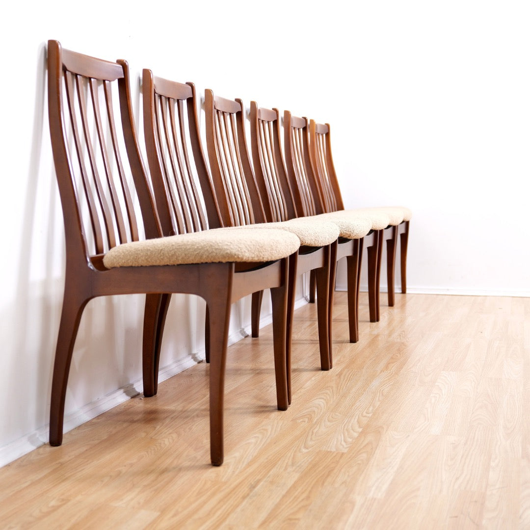 Set of Six Mid Century Dining Chairs by Elliots of Newbury