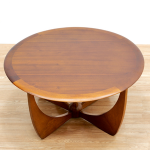 MID CENTURY TEAK ROUND COFFEE TABLE