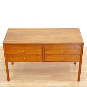 LOW MID CENTURY FOUR DRAWER CONSOLE DRESSER