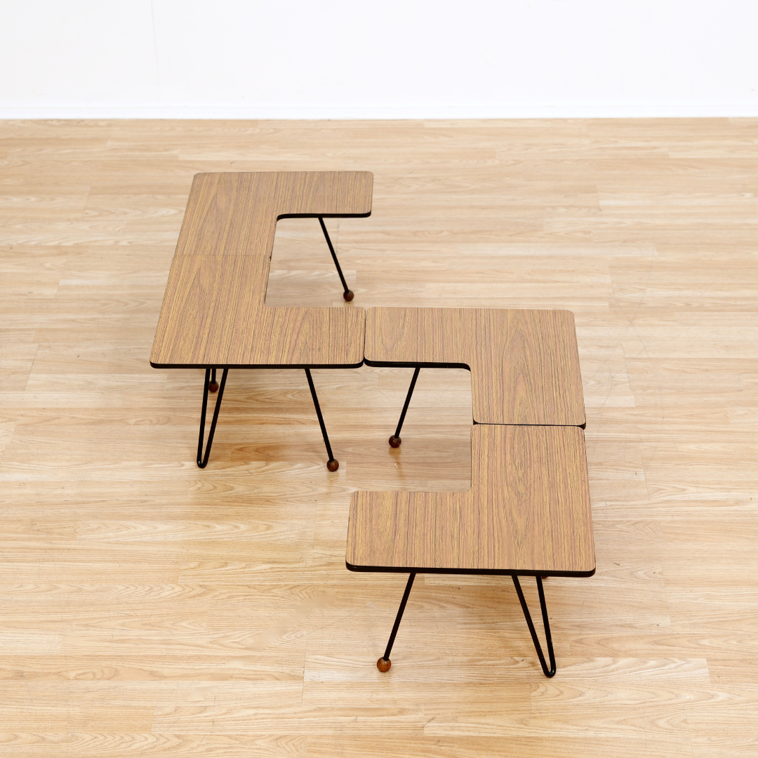 SET OF FOUR VINTAGE MODULAR SIDE TABLES