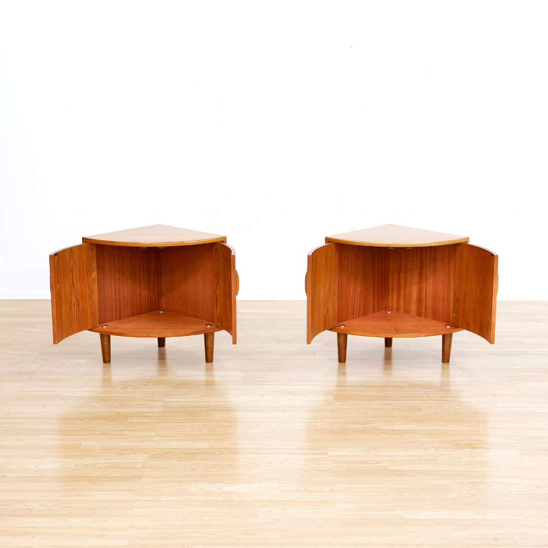 Pair of Teak Corner Cabinet Nightstands by G Plan
