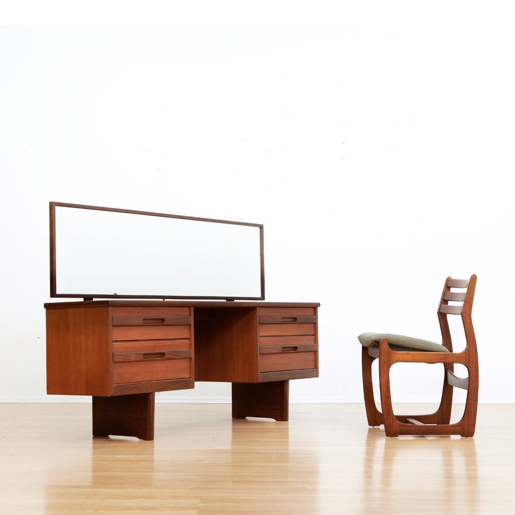 MID CENTURY TEAK VANITY BY WILLIAM LAWRENCE OF NOTTINGHAM