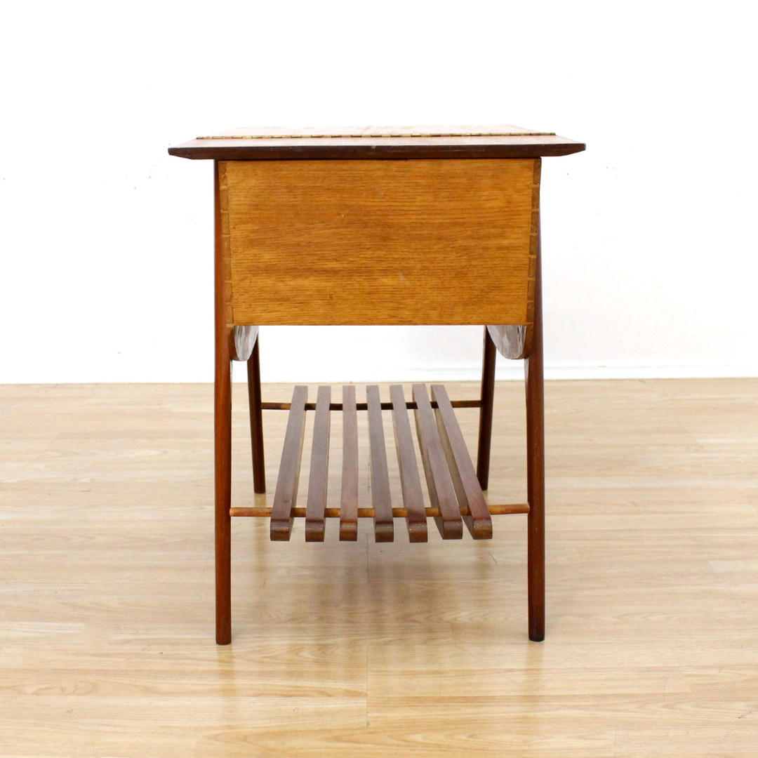 MID CENTURY DANISH SIDE TABLE SEWING BOX