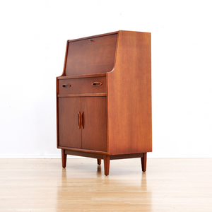 MID CENTURY TEAK SECRETARY DESK BY JENTIQUE FURNITURE