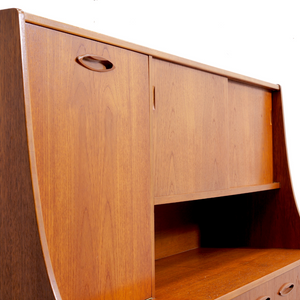MID CENTURY TEAK TALL BUFFET CREDENZA BY JENTIQUE FURNITURE
