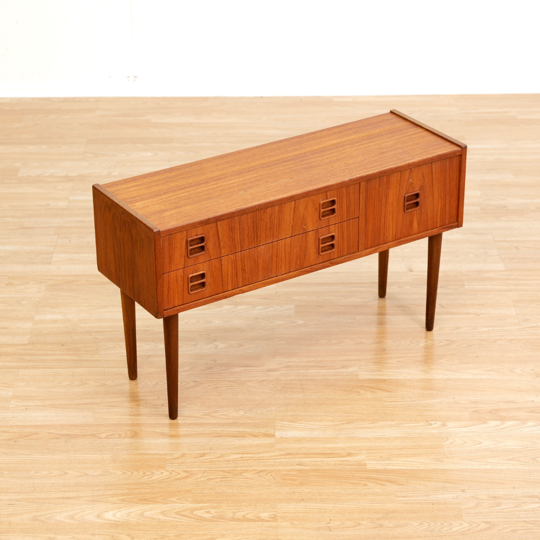 SMALL MID CENTURY DANISH TEAK ENTRYWAY DRESSER