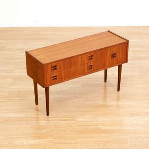SMALL MID CENTURY DANISH TEAK ENTRYWAY DRESSER