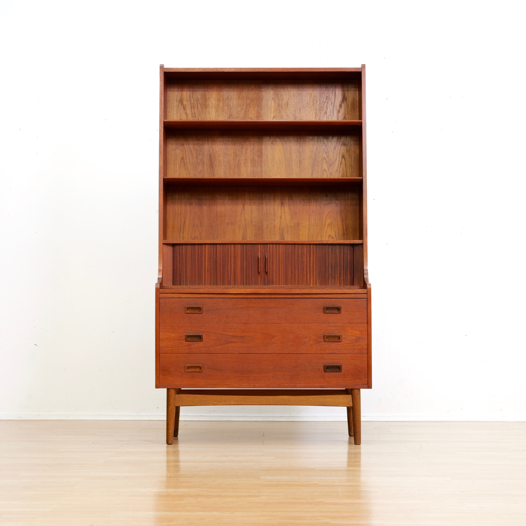 MID CENTURY DANISH SECRETARY DESK BY JOHANNES SORTH FOR BORNHOLM MOBELFABRIK