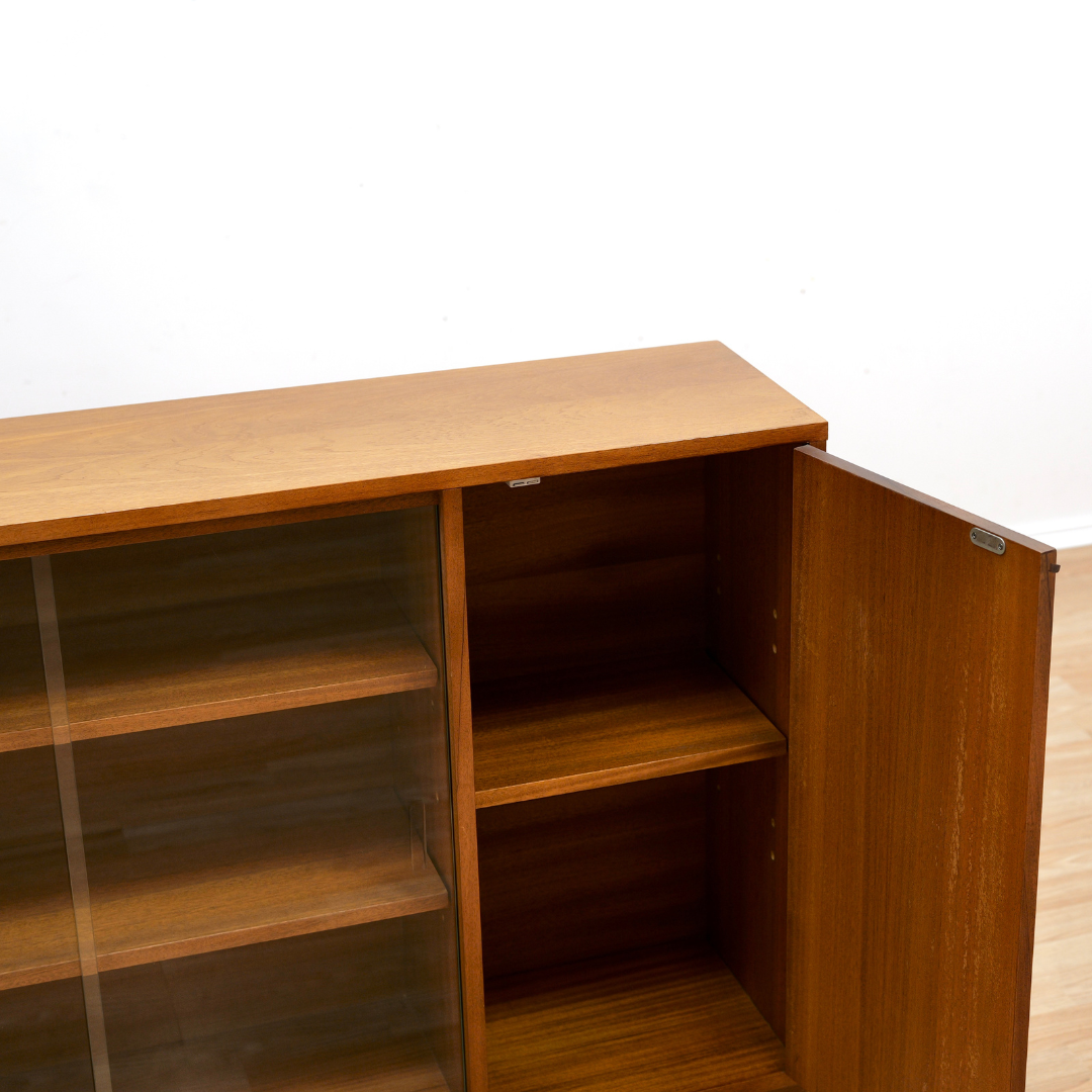 MID CENTURY DANISH TEAK ENTRYWAY DISPLAY CABINET