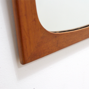 MID CENTURY DANISH TEAK WALL MIRROR