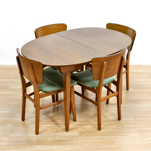 MID CENTURY DINING TABLE & CHAIR SET BY BEAUTILITY FURNITURE