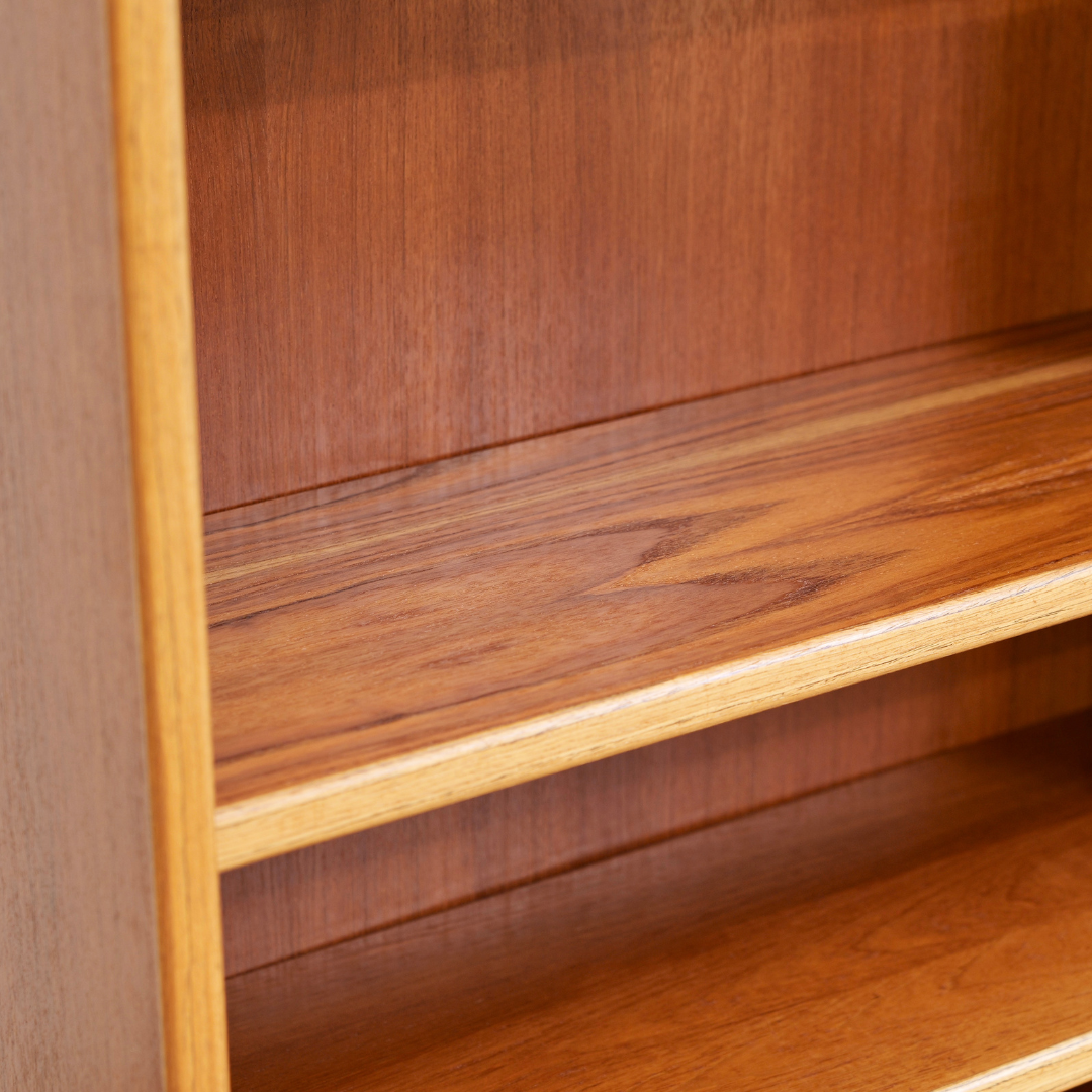 1970s Danish Modern Tall Teak Bookcase