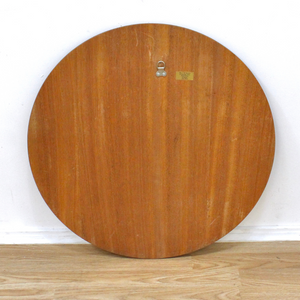 ROUND TEAK 1960S WALL MIRROR