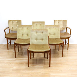 MID CENTURY DINING CHAIRS BY MCINTOSH FURNITURE SET OF SIX