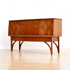 MID CENTURY WALNUT BUFFET CREDENZA BY BEAUTILITY FURNITURE
