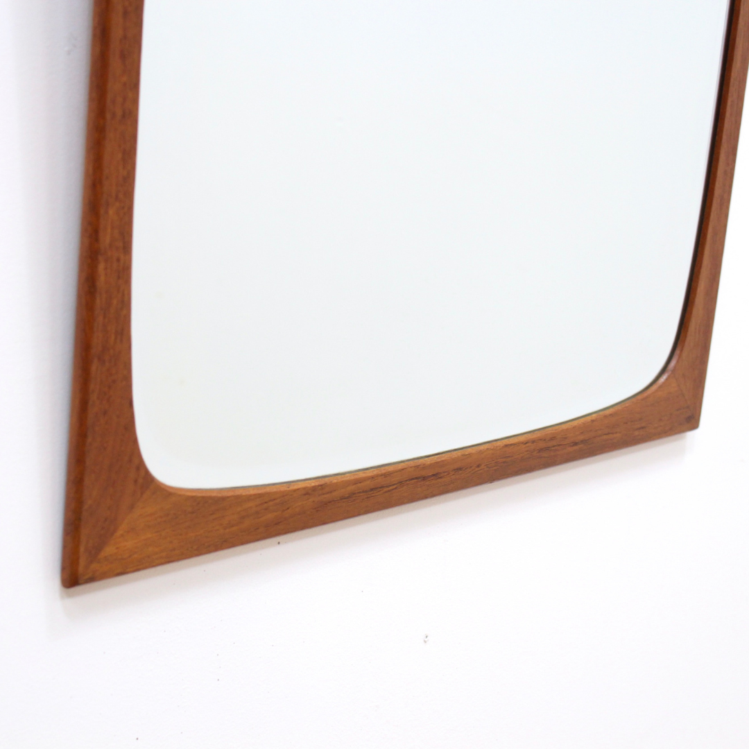 MID CENTURY DANISH TEAK MIRROR BY CLARK EATON