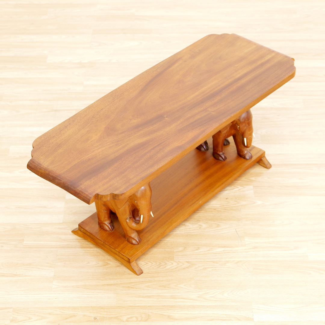 1950S HAND CARVED AFRICAN ELEPHANT COFFEE TABLE