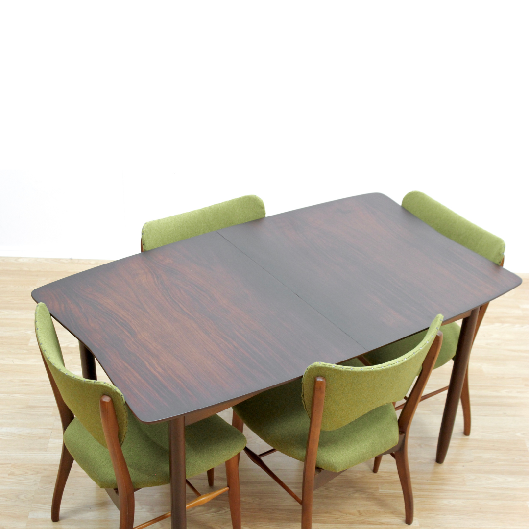 MID CENTURY DINING TABLE & CHAIR SET BY VANSON FURNITURE