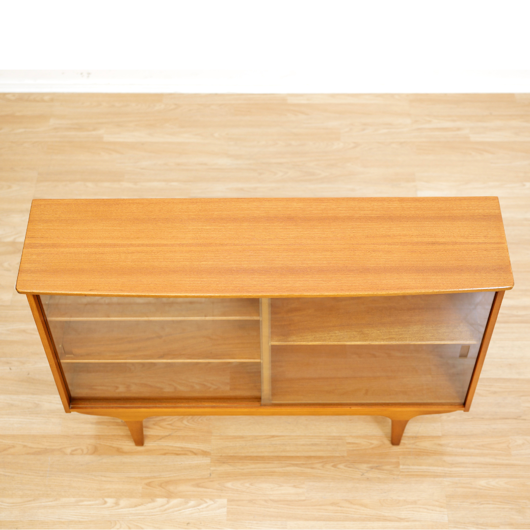 MID CENTURY DANISH TEAK & GLASS ENTRYWAY CHINA CABINET