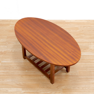 MID CENTURY OVAL SIDE TABLE IN MAHOGANY