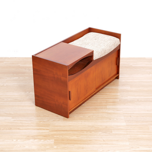 MID CENTURY ENTRYWAY BENCH IN TEAK BY CHIPPY HEATH