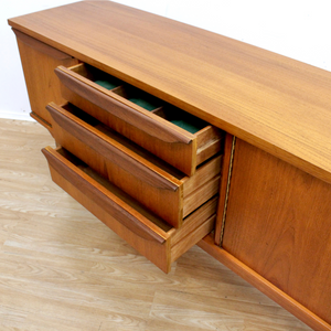 MID CENTURY TEAK CREDENZA BY JENTIQUE FURNITURE