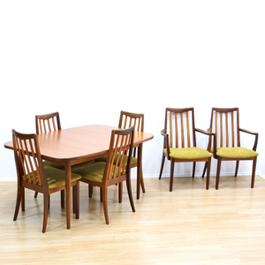 MID CENTURY DINING TABLE AND SIX CHAIRS BY G PLAN