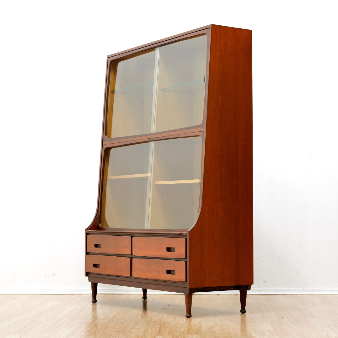 LARGE MID CENTURY CHINA DISPLAY CABINET BY MEREDEW OF LETCHWORTH