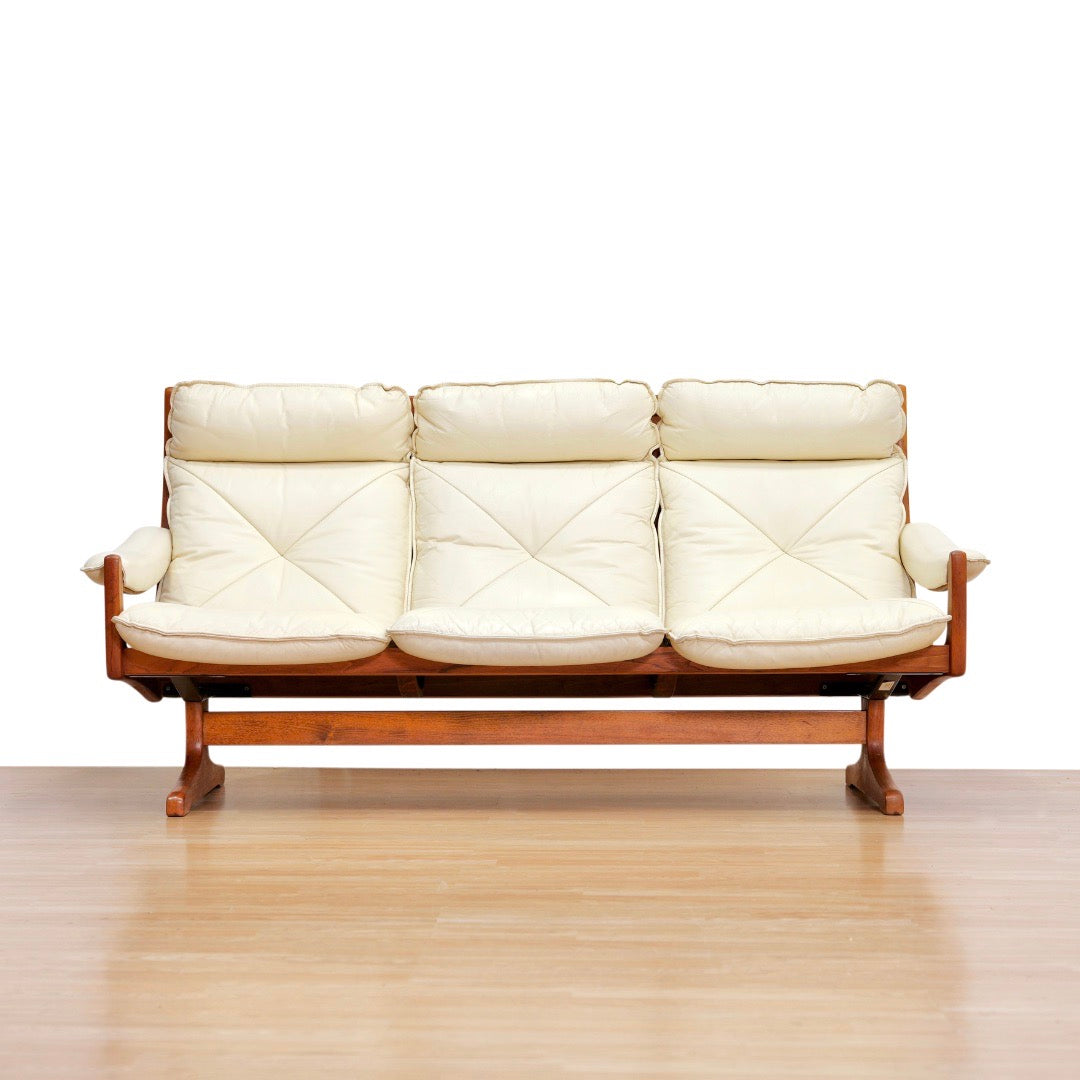 VINTAGE SCANDINAVIAN DESIGN LEATHER SOFA SET BY SODA GALVANO FOR LIED MOBLER