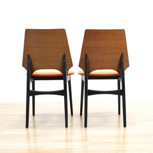 PAIR OF 1960S OCCASIONAL CHAIRS IN BLACK & ORANGE