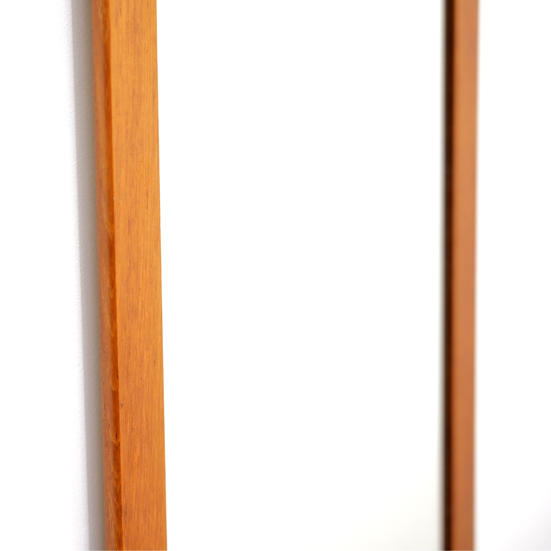 Mid Century Long Danish Teak Mirror