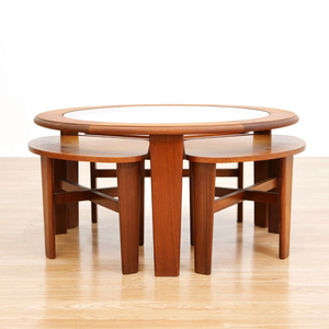 MID CENTURY TRINITY NESTING TABLES BY STONEHILL FURNITURE