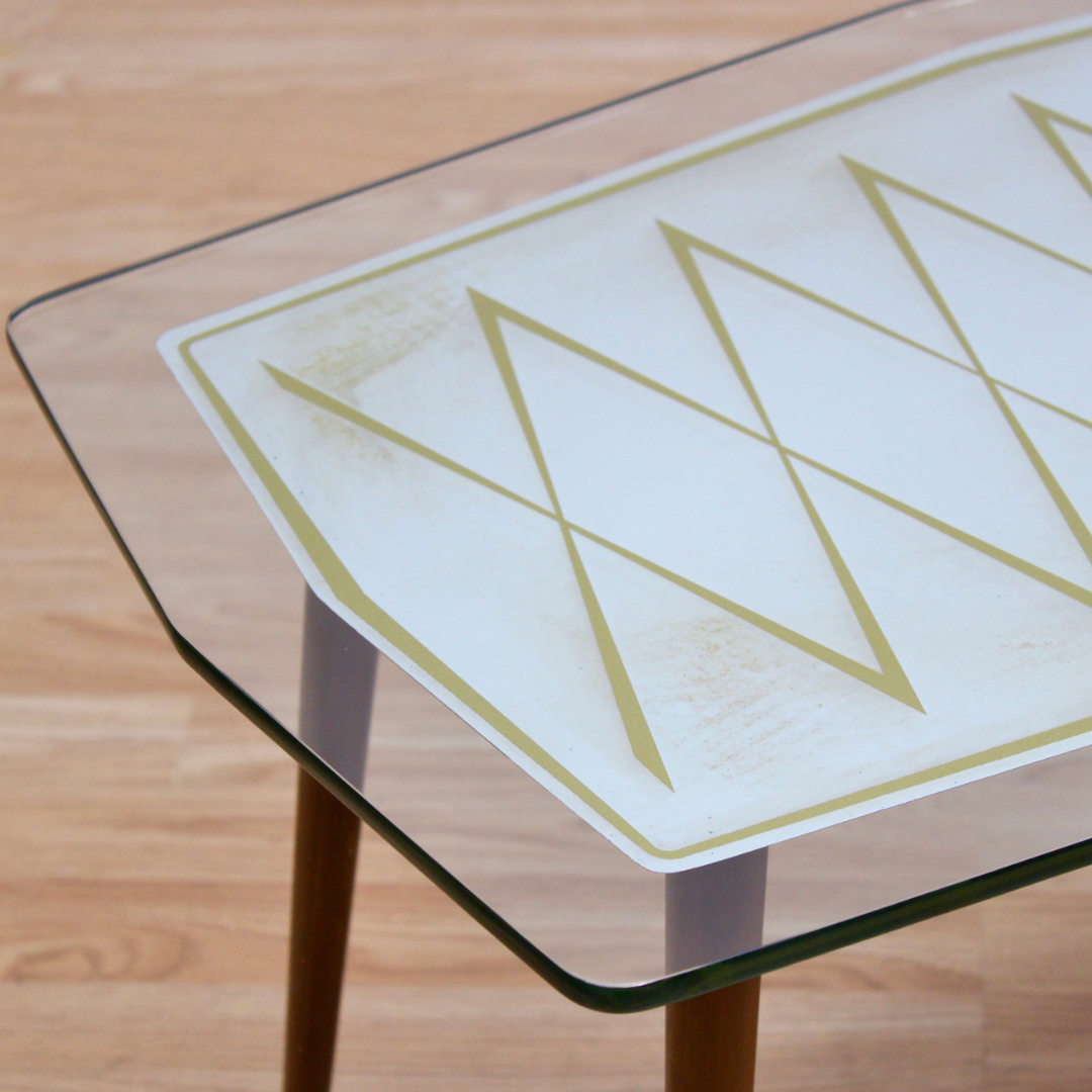 VINTAGE 1960S MIRRORED ATOMIC COFFEE TABLE