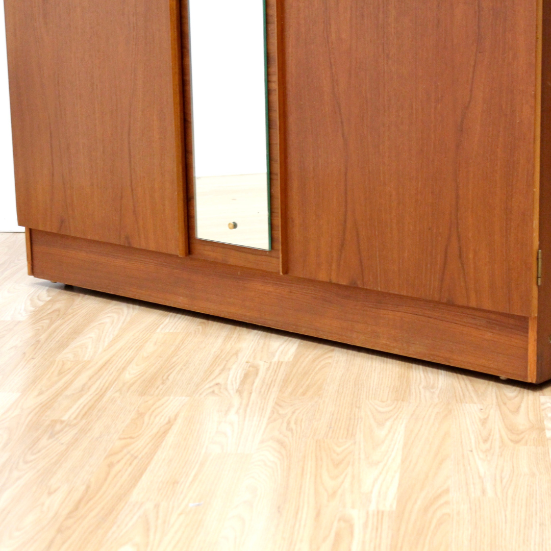 MID CENTURY TEAK ARMOIRE & MIRROR BY AUSTINSUITE