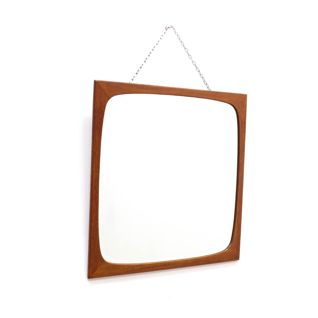 MID CENTURY DANISH TEAK MIRROR BY CLARK EATON
