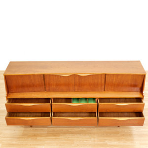 MID CENTURY TEAK CREDENZA BUFFET BY SUTCLIFFE OF TODMORDEN
