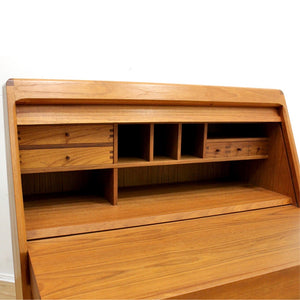 DANISH MODERN TEAK SECRETARY DESK BY BENT MØLLER JØRGENSEN FOR DYRLUND FURNITURE