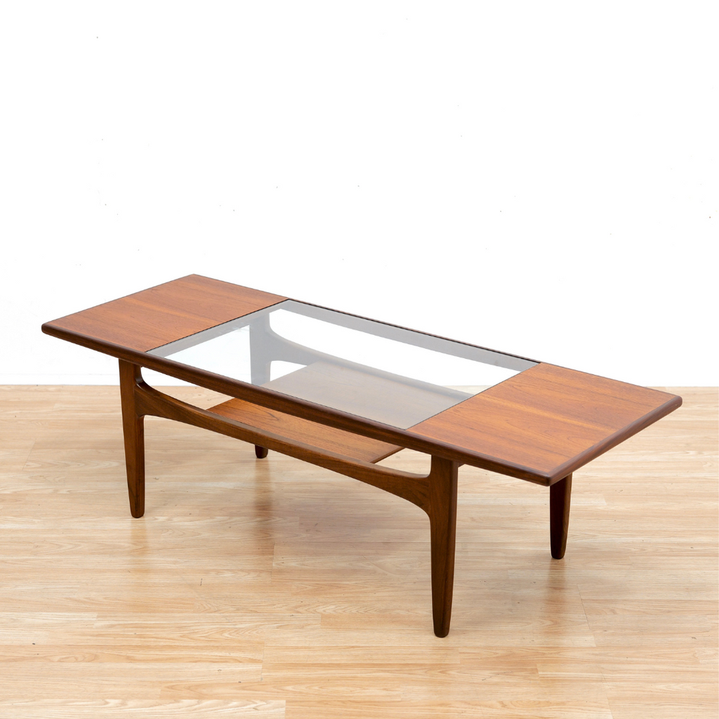 MID CENTURY LONG JOHN TEAK COFFEE TABLE BY VB WILKINS FOR G PLAN